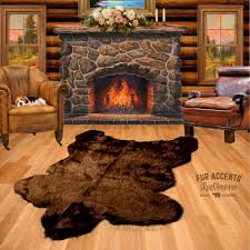 bear skin faux fur pelt rug
