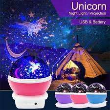 Kids Unicorn Led Night Light Moon Star Starry Night Light Rotating Sta Nicerin Best Goods Free Shipping