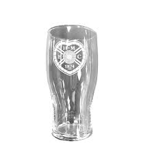 tulip pint glass with white crest