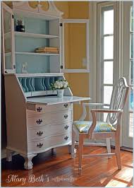 Due to its multifunctional construction, it can be used either in a vintage approach to an antique, unfinished secretary desk with a sizable hutch on top, all made out of exquisite mango wood. A Fresh New Look For A Secretary Desk Furniture Makeover Home Decor Painted Secretary Desks