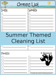 Monthly Goals June 2016 With Summer Themed Monthly Cleaning