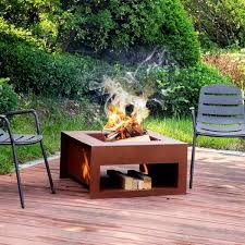 32 Outdoor Cube Fire Pit Wood Burning