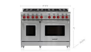 Forte 48 inch freestanding all gas range with natural gas, 8 sealed burners, double ovens, 5.53 cu. 48 Inch Gas Range Eight Burners Convection Oven Wolf Appliance