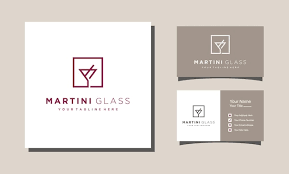 Martini Glass Line Art Wine Bar Logo