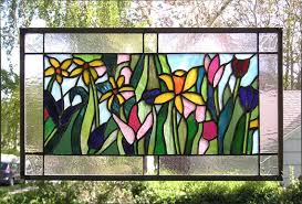 Stained Glass Window Panel Flower