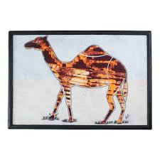 golden brown batik fabric collage camel
