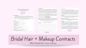 bridal hair and makeup contract