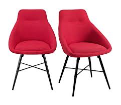 Blu dot modern dining chairs are designed for contemporary dining rooms. Mid Century Modern Dining Chair Set Of 2 Red W Metal Legs By Walker Edison