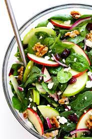 Place spinach in a large bowl; My Favorite Apple Spinach Salad Gimme Some Oven