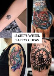 While lion image symbolizes strength and bravery, a compass helps to. 18 Incredible Ship Wheel Tattoo Ideas Styleoholic