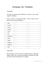developing vocabulary for writing a letter of complaint worksheet developing vocabulary for writing a letter of complaint