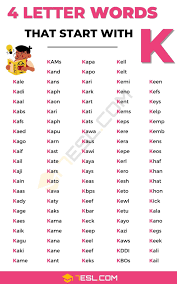 101 exles of 4 letter words that