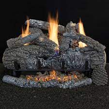 Hargrove Ansi Certified Yukon Char Vent Free Gas Log Set With Variable Flame Valve Propane Size 30 Inches