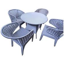 Plastic Gray Outdoor Furniture Set At