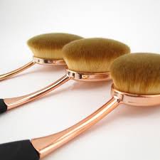 oval makeup brush set