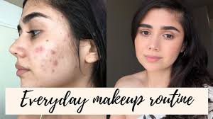 my everyday makeup routine acne scars