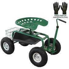 Wheeled Garden Cart Seat Heavy Duty