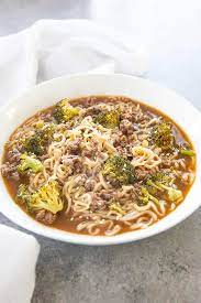 Beef And Broccoli Ramen Soup gambar png