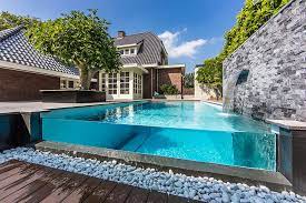 glass swimming pool