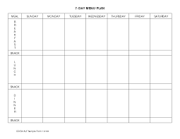 7 Day Meal Planner Template Meal Planner Template Meal