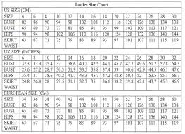 Dress Chart Size Womens Gowns And Formal Dresses