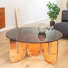 Art Deco Acrylic Round Coffee Table