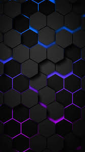 3d iphone black hexagons