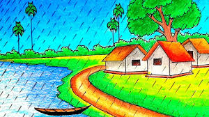 rainy season drawing easy drawing