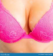 Closeup Photo of Woman`s Breasts in Pink Bra Stock Image - Image of breasts,  augmentation: 111549029
