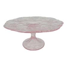 Glass Pink Cake Cupcake Stands For