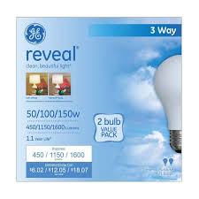 Ge 2 Pack 50 100 150 Watt Reveal 3 Way A21 Light Bulbs 97469 Blain S Farm Fleet