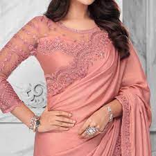 pink wedding saree jackets design
