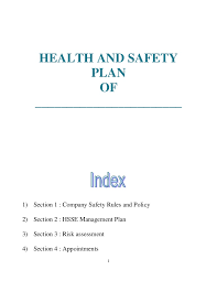 Health And Safety Plan Generic