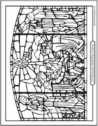 Nativity Coloring Pages Stained Glass Art