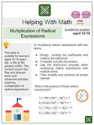 Radical Expressions Worksheets