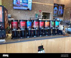 gas station usa coffee hi res stock