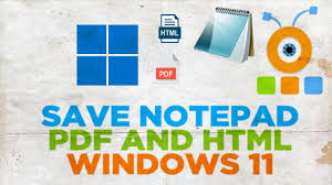 how to save notepad file in html and