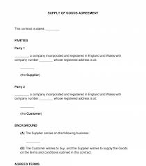 supply of goods agreement template