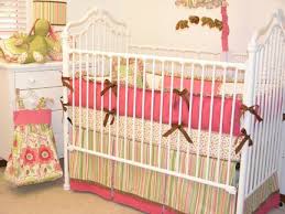 pink green nursery bedding