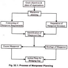Process Of Manpower Planning With Flowchart