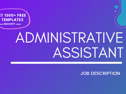 Administrative assistant job description example. Administrative Assistant Job Description Template Recooty Blog
