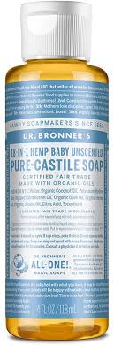 A castile soap is a versatile product that can be used for a number of home cleaning activities, from scrubbing stubborn stains to cleaning up messes after guests arrive. Amazon Com Dr Bronners Pure Castile Liquid Soap Baby Unscented 4 Ounce Made With Organic Oils 18 In 1 Uses Face Hair Laundry Dishes For Sensitive Skin Babies No Added Fragrance Vegan Non Gmo