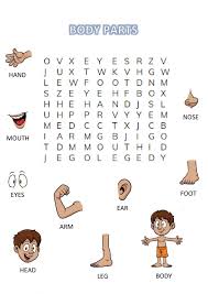 With these cards young kids might struggle while looking for a small colorful circle especially if the classroom is quite big. Body Parts Wordsearch Interactive Worksheet