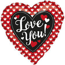 Heart To Heart Love You Valentines Day Foil Helium Balloon 43cm 17inch