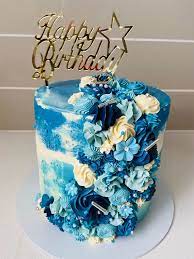 Blue Birthday Cake gambar png