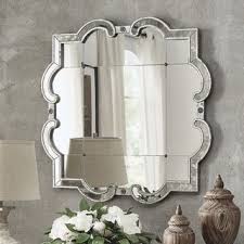 This fabulous champagne color frame has a nice classy look. Fantina Silver Paned Wall Mirror By Inspire Q Vintage Mirror Wall Transitional Bathroom Mirrors Mirror