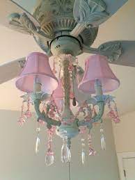 Pink Chandelier Ceiling Fan And Light