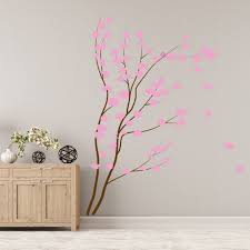 pink cherry blossom tree flower wall