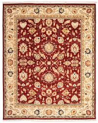 hand knotted wool dark red rug
