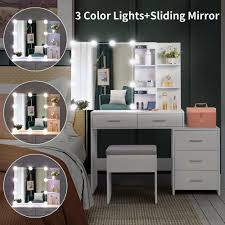 vanity table set 10 led lighted mirror